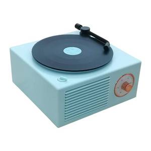 lot 14374 image: Old Fashioned Classic Style Bluetooth Speaker Green Vinly Record Player Style Cute Look Creative Gift for Girls Bass Enhancement Loud Volume Speaker by KintiSun