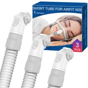 lot 14376 image: 3 Packs Replacement Short Tube for Airfit N20 & Airtouch N20, Features Triple 360° Swivel & Quick-Release Technology for N20 CPAP Mask, Replacement CPAP Hose Tubing with Leak-Free Seal & Smart Quiet