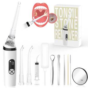 lot 14383 image: Electronic Tonsil Stone Remover 10-in-1 Deep Tonsils Stone Removal Kit, 8 Suction Modes, Soft Silicone Probes, LED Light, Tonsil Stones Vacuum with Tongue Scraper Fight Bad Breath