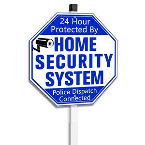 lot 14388 image: Uflashmi Home Security System Signs for Yard, Security Yard Signs with Stake, Protected By Home Security System Sign, 10x 28, Metal