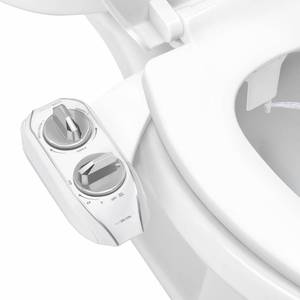 lot 19525 image: LUXE Bidet NEO 185 Plus - Dual Nozzle, Non-Electric Bidet Attachment for Toilet Seat, Patented Slide-In Install, 360° Self-Clean, EZ-Lift to Clean, Feminine & Rear Wash (Chrome)(Used)