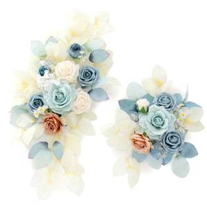 lot 19528 image: Flrunwu Artificial Flowers Decorations Pack of 2,Centerpieces for Wedding Reception Backdrop Decoration, Floral Decor Wall Home Entryway OutdoorDecorations (White)