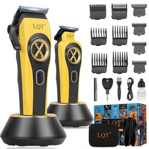 lot 19550 image: LQT Professional Hair Clippers for Men Rechargeable - 9000 RPM Cordless Barber Clippers Set with Trimmer, Case & Powerful Motor for Home & Salon Hair CuttingIdeal Gift for Fathers Day