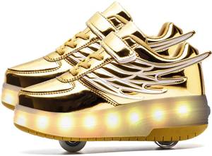 lot 19554 image: AIkuass Roller Skates- Kids USB Charge Roller Shoes for Girls Boys Kids LED Light Up Sneakers As Best Gift for Party Birthday Christmas Day (3 Little Kid)