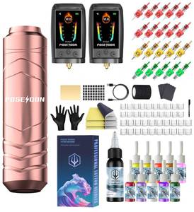 lot 19559 image: POSEIDON Tattoo Pen Kit, Cordless Tattoo Gun Set Tattoo Kit with 2Pcs Battery and 20 Pcs Tattoo Cartridge Needles, Complete Tattoo Machine kit Tattoo Supplies for Beginners