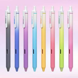 lot 20212 image: WRITECH Fine Point Gel Pens 8ct Multi Colored 0.7mm Medium Point Retractable Assorted Color Ink Pen Smooth Writing for Journaling Coloring Gradient Barrel No Bleed & Smudge & Smear