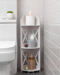 lot 20217 image: J JINXIAMU Corner Shelf Stand, Storage Organizer Great for Bathroom, Corner Shelf Perfect for Small Space,Waterproof Stand Also Use for Toilet Paper Stand,White