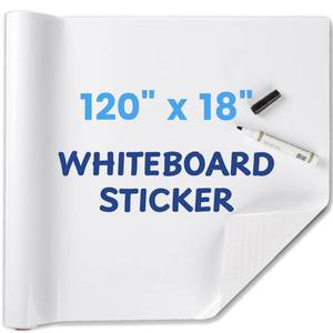 lot 20225 image: HeatPomelo Whiteboard Sticker for Wall, 120 x 18 No Ghosting Peel and Stick Dry Erase White Board Roll, Stain-Proof Self-Adhesive Whiteboard Paper for Home, Office, Classroom