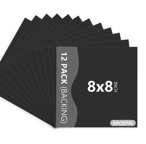 lot 20234 image: Somime 12 Pack Backing Boards Only - 8x8 Uncut Black Mats Matboards, Acid Free Backerboards, Ideal for PhotosPicturesPrintsFramesArts
