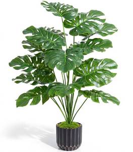 lot 20238 image: florisso 28 Artificial Monstera Plant Tall Fake Faux Plants Indoor Outdoor Tree for Living Room Home House Decoration