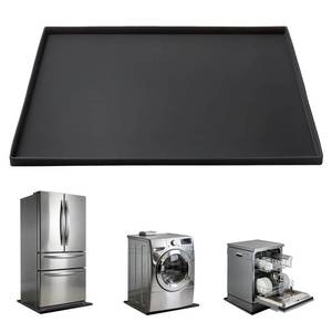 lot 20254 image: SnYuGr Silicone Washing Machine Drain Pan 27x29 Inch - Raised Edge Anti-Slip Washer Drip Tray, Foldable Floor Protector Mat for Washing Machine Dryer(Black)