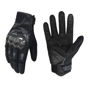 lot 20260 image: VXW Motorcycle Gloves for Men Women - with Palm Sliders&Knuckle Guards, Touchscreen Design, Faux Leather for Motorcross, MTB & Dirt Bike (Large, Full Black