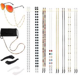 lot 20261 image: Damanse Eyeglass Chain, 4 Pcs Eye Glasses Strap Holders around Neck For Women Stylish,Beaded Glasses Chain Sunglasses Mask Necklace Lanyard