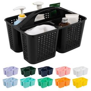 lot 20289 image: Tiawudi Portable Shower Caddy, Caddy Organizer with Handle, Plastic Shower Basket Hold Soap, Shampoo, Hair Supplies and Beauty Products, Cleaning Supplies Organizer for Home, Dorm, Shelf and Cabinet (Edge Cracked)