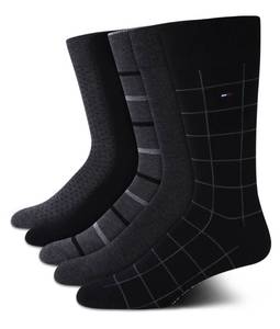 lot 20309 image: Tommy Hilfiger Mens Dress Socks - 5 Pack Lightweight Everyday Crew Work Socks for Men for Casual & Formal Wear, Size 7-12, BlackGrey