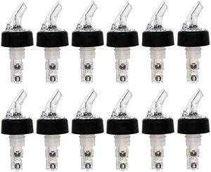 lot 2097 image: 12 Pack Measured Liquor Bottle Pourer Spout With Collar (Clear 1.25oz 37.5ml), Jigger Quick Shot Spirit Measure Pourer for Alcohol Wine Cocktail