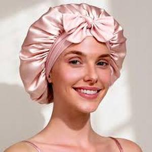 lot 10149 image: Pink Satin Head Scarf with Ties