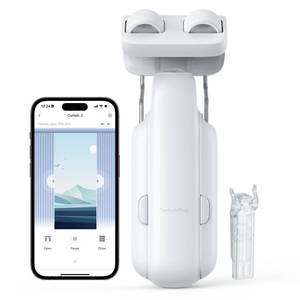 lot 1900 image: SwitchBot Automatic Curtain Opener - Bluetooth Remote Control Smart Curtain with AppTimer, Upgraded High-Performance Motor, Add Hub to Work with Alexa, Google Home, HomeKit