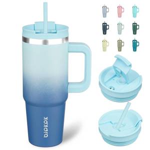 lot 1917 image: BJPKPK Tumbler With Handle 30 oz Stainless Steel Insulated Tumbler With Lid And Straw For Water Or Ice Coffee,Sky