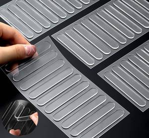 lot 2201 image: Cabinet Door Bumpers, 40 pcs Cabinet Bumper Clear Self Adhesive, Rubber Bumpers Stripes, Clear Bumper for Cabinets Pads for Sound Dampening Buffer Pads��2.75  0.4in��