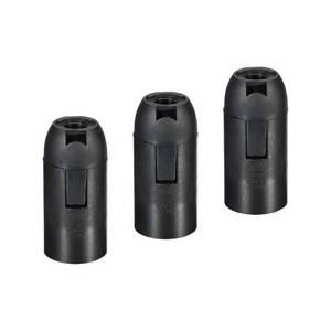 lot 2203 image: MECCANIXITY Threaded Light Socket Base 250V E14 56x26mm Screw-in Bulb Lamp Holder for LED Retro Pendant Lights Black Pack of 3