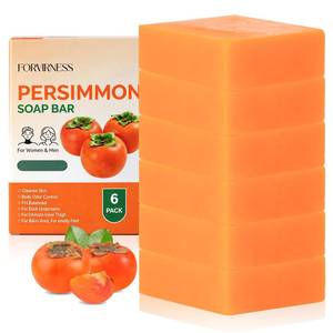 lot 2210 image: forvirness 6 PCS Persimmon Soap Bar for Body Odor Control, Natural Deodorant Body Bar Soap for Old People Smell, Odor Wash Soap with Japanese Persimmon Extract