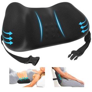 lot 2235 image: ComfyInLove Lumbar Support Pillow for Office Chair, Memory Foam Lower Back Support, Ergonomic Lumbar Pillow with Adjustable Strap, Breathable Cover (Black)