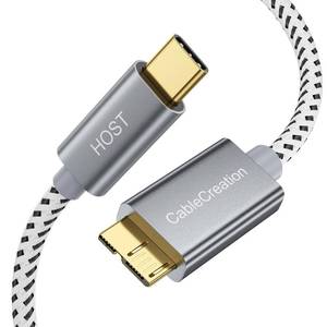 lot 2263 image: CableCreation USB C to Micro B Short Cable Braided 3.3FT,10G Micro B to USB C External Hard Drive for iPhone 151617,Samsung Galaxy S24,Seagate WD Westgate My Passport,MacBook ProAir,iPadTablet
