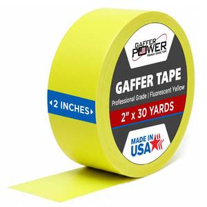 lot 2267 image: Gaffer Power Fluorescent Yellow Gaffer Tape 2 Inch x 30 Yards �� High Visibility, Non-Reflective, Professional Grade Cloth Tape for Stage, Marking & Cable Management �� Made in USA