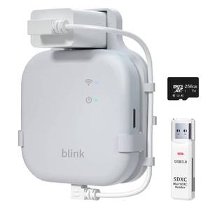 lot 2269 image: 256GB Micro SD Card & Outlet Wall Mount for Blink Sync Module XR with Short Cable, SD Card for Local Video Storage with Reader, Save Space, Mount Bracket for Blink Outdoor Indoor Security System