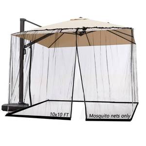 lot 2281 image: SOOSPE-MZ 10ft Patio Mosquito Netting Patio Umbrella Cover Mosquito Netting Screen,Windproof Mosquito with Zipper Portable Foldable Umbrella Mosquito Net��10107.6�� (Black)