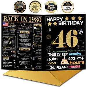 lot 2282 image: Joycard 46th Birthday Card with Envelope, 46th Birthday Decorations for Women Men, 46th Birthday Gifts, Perfect for Mother Dad, Happy Birthday Cards for 46 Year Old Wife Husband, Back in 1980