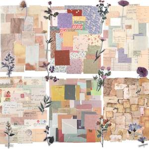 lot 2285 image: GNILLKO 445 PCS Vintage Scrapbook Paper Journaling Scrapbooking Supplies Kit Aesthetic Decorative Craft Paper with 40 Sheet Flowers Stickers for Planner, Bullet Journaling, Junk Journal, Retro Crafts