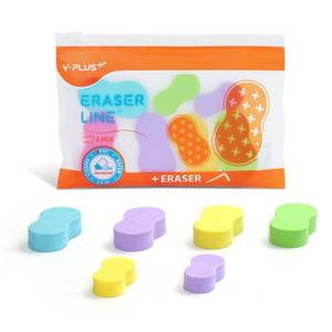 lot 2286 image: Yplus Eraser Line - Hipolymer Pencil Erasers for School Office, Cute White Rubber Eraser for Kids, Artist No Residues, 6 Pcs Multicolors
