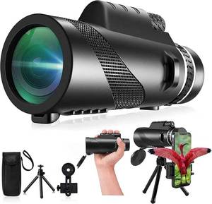 lot 2302 image: Monocular-Telescope 80x100 High Powered Monoculars High Definition for Adults High Powered with Smartphone Adapter Telescope Wildlife Bird Watching Travel Camping Hiking-Black