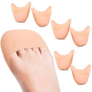 lot 2311 image: Zhanmai 6 Pcs Toe Cover Protectors for Women Silicone Toe Pouch Caps Gel Pads Pointe Shoes Protectors Gel Ballet Dance Sock Pads with Breathable Hole for Ball of Foot Metatarsal(Beige)