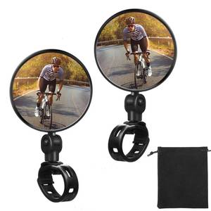 lot 2316 image: 2 Pieces Bike Mirror Cycling Rear Mirror Adjustable 360 Degree Rotatable Handlebar Rearview Bicycle Mirrors Shockproof Wide Angle Acrylic Convex Safety Mirror for Most Mountain Road Bike