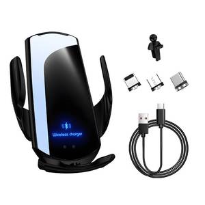 lot 2318 image: MUQIDA Wireless Car Charger, 15W Fast Charging Air Vent Mount Auto-Clamping Phone Holder, Automotive Electric Induction Charger 360° Rotating Magnetic Vent Mount Bracket for Smartphones (Black)