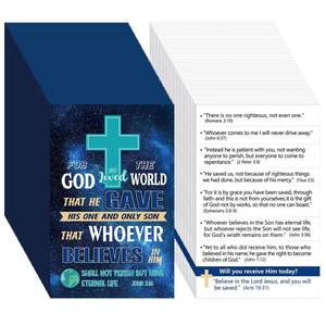 lot 2319 image: Noveread 200 Pcs Gospel Tract Card Salvation Cards Pocket Holy Postcard Prayer Postcards Christian Inspirational Bible Verses Bookmark for Christian Gift(Believe)