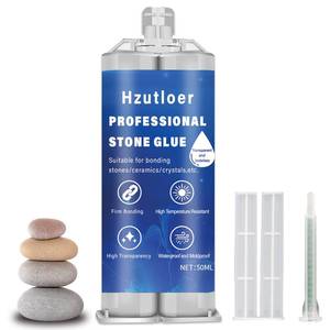 lot 2323 image: Hzutloer 50 ml(1.69 OZ) Stone Glue,Marble Glue Instant,with Mixing Nozzle,Strong Clear Instant Adhesive for Marble,Granite,Artificial Stone,Tile,DIY,Waterproof,Heat Resistant