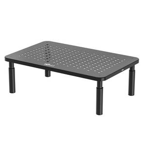 lot 2330 image: WALI Computer Monitor Stand for Desk, Adjustable Laptop Riser, Desk Monitor Stand Underneath Storage for Office, Home, School Supplies (STT003), 1 Pack, Black