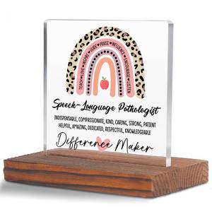 lot 2346 image: Speech Language Pathologist Clear Desk Decorative Sign, Appreciation Gift for Women Men, Thank You Gift for SLP Week, Retirement, Graduation, Birthday, Christmas TZ234