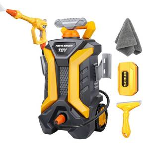 lot 3557 image: Kids Pressure Washer Toy, Outdoor Car Wash Playset for Patio Lawn Garden, Self Powered Water Pressure Washer Toy, Ages 3, Gifts for Boys and Girls