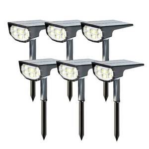 lot 3562 image: LuViva Solar Spot Lights Outdoor IP68 Waterproof, Ultra-Bright Performance��Simple Modes for Easier Operation, Auto OnOff��Solar Powered Landscape Lights for Garden, Yard, Pathway (Cool White, 6 Pack)