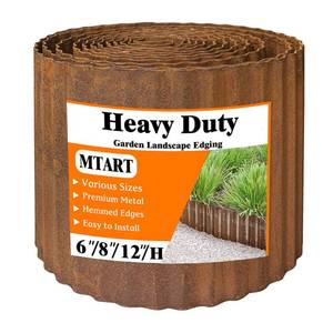 lot 3567 image: MTART Metal Garden Edging for Landscaping, Sturdy Corrugated Edging Border for DIY Flower Bed, Lawn and Landscape Edging (Rusty, 8�20Ft)