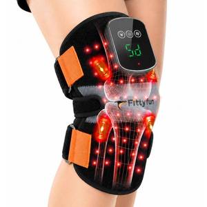 lot 3572 image: Knee Massager with Heat and Red Light Therapy, FSA Eligible HSA Approved 5000mAh Cordless Knee Massager for Knee Pain Relief, 60 LEDs Near Infrared Knee Brace, Portable Knee Wrap for JointCalfElbow