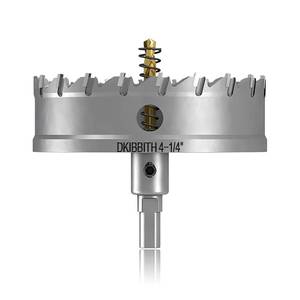 lot 4196 image: TCT Hole Saw Set, 4-14(108mm) Heavy Duty Tungsten Carbide Tipped Hole Cutters for Stainless Steel Mild Steel Copper Iron Brass Plastic and More, with Titanium-Plated Pilot Drill Bits.