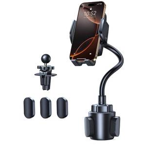 lot 4203 image: TECKNET Cup Phone Holder for Car - Adjustable Gooseneck Cup Holder Cradle Car Mount with Air Vent Holders & Expandable Base, Cell Phone Holders for iPhone 1716 Pro Max and All Cell Phones, Car Models