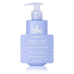 lot 4207 image: Billie - V Smooth - Shave Gel  Cleanser for Pubic Hair & Skin - pH-Balanced - Fragrance-Free - Gynecologist-Approved - 6.5 oz.