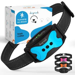 lot 4213 image: DogRook Dog Bark Collar  Smart Collar for Dog Training  No Shock  Beep & Vibration  Rechargeable  No Bark Collar for Dogs  Anti Bark Collar for Large Dog, Medium Dog, Small Dog  12-110 lbs